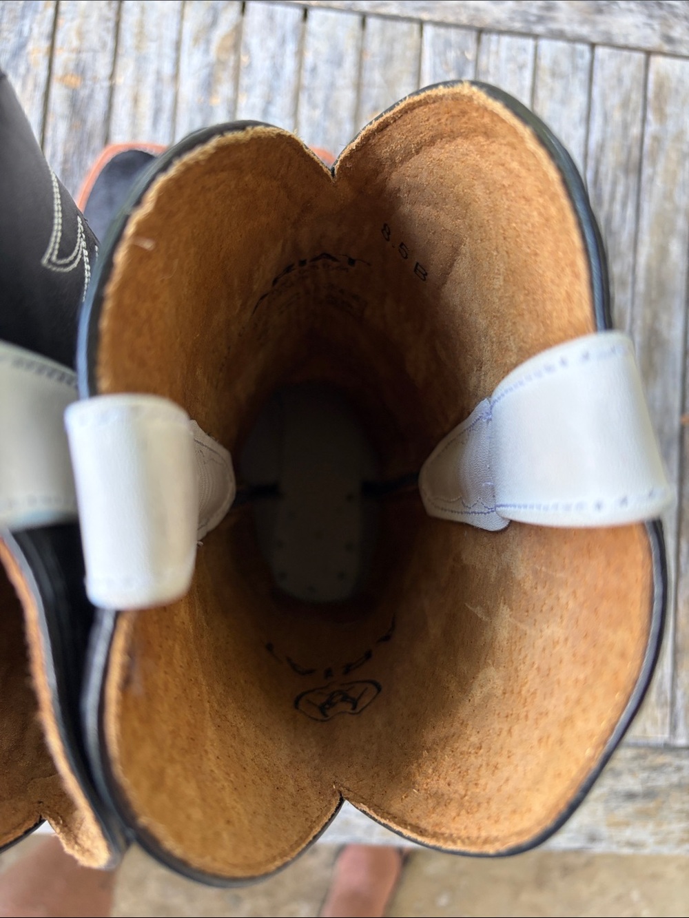 Ariat Black Suede & Leather Western Heeled Boots - Picture 8 of 11